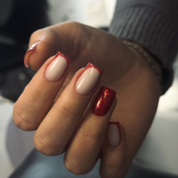 Французский маникюр на квадратные ногти френч, фото - Мастер маникюра Діана Одарюк