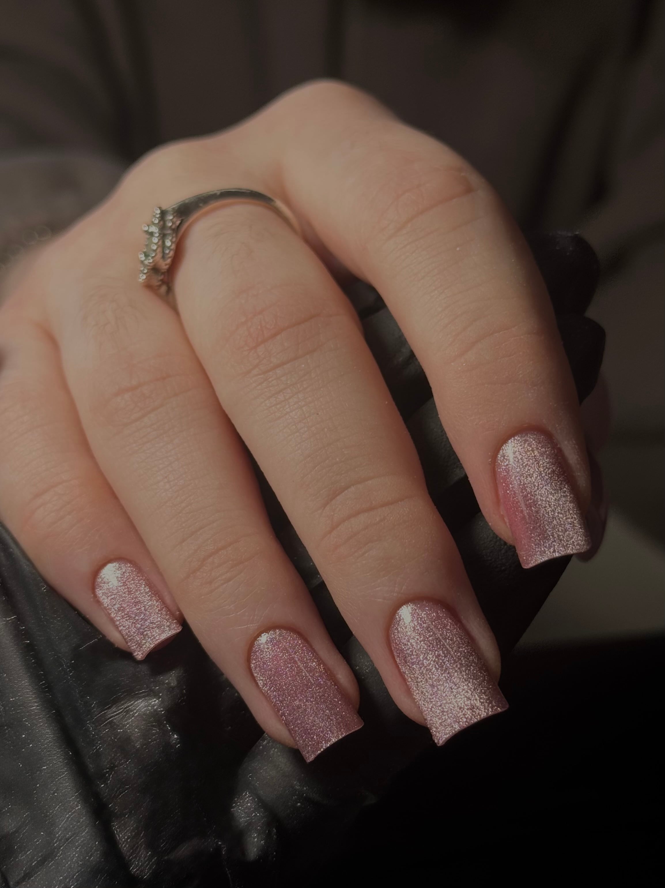 Маникюр кошачий глаз на квадратные ногти средние, фото - Мастер маникюра Діана Одарюк