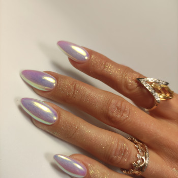 Маникюр с блестками миндаль втиркой, фото - Мастер маникюра Анна Боренкова