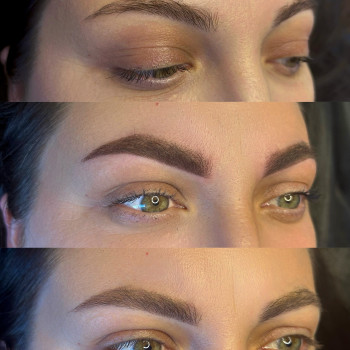 Пудрові брови пудрове напилення брів татуаж 6D, фото - Майстер татуажу Дана