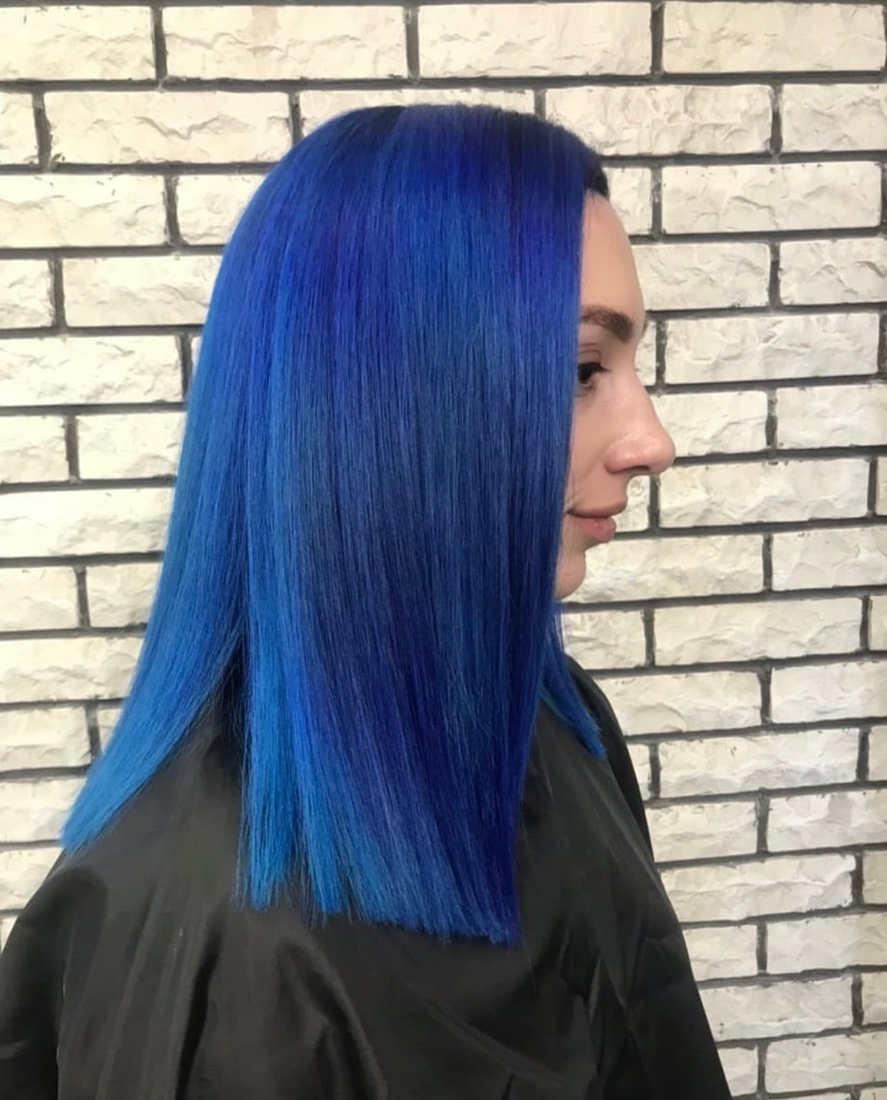 Сплит окрашивание колорирование синий цвет волос, фото - Парикмахер Анна Олейникова