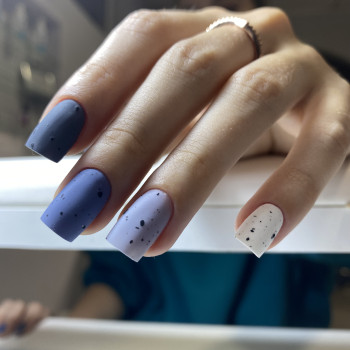 Манікюр на квадратні нігті сірий середні, фото - Майстер манікюру Тома Сіренко