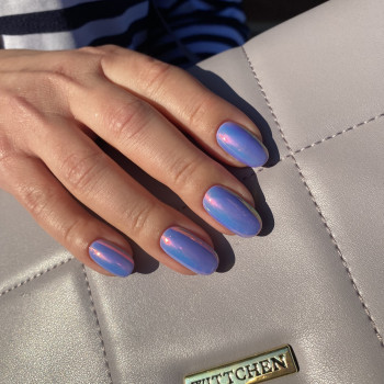 Блакитний манікюр з втиранням на овальні нігті, фото - Майстер манікюру Тома Сіренко