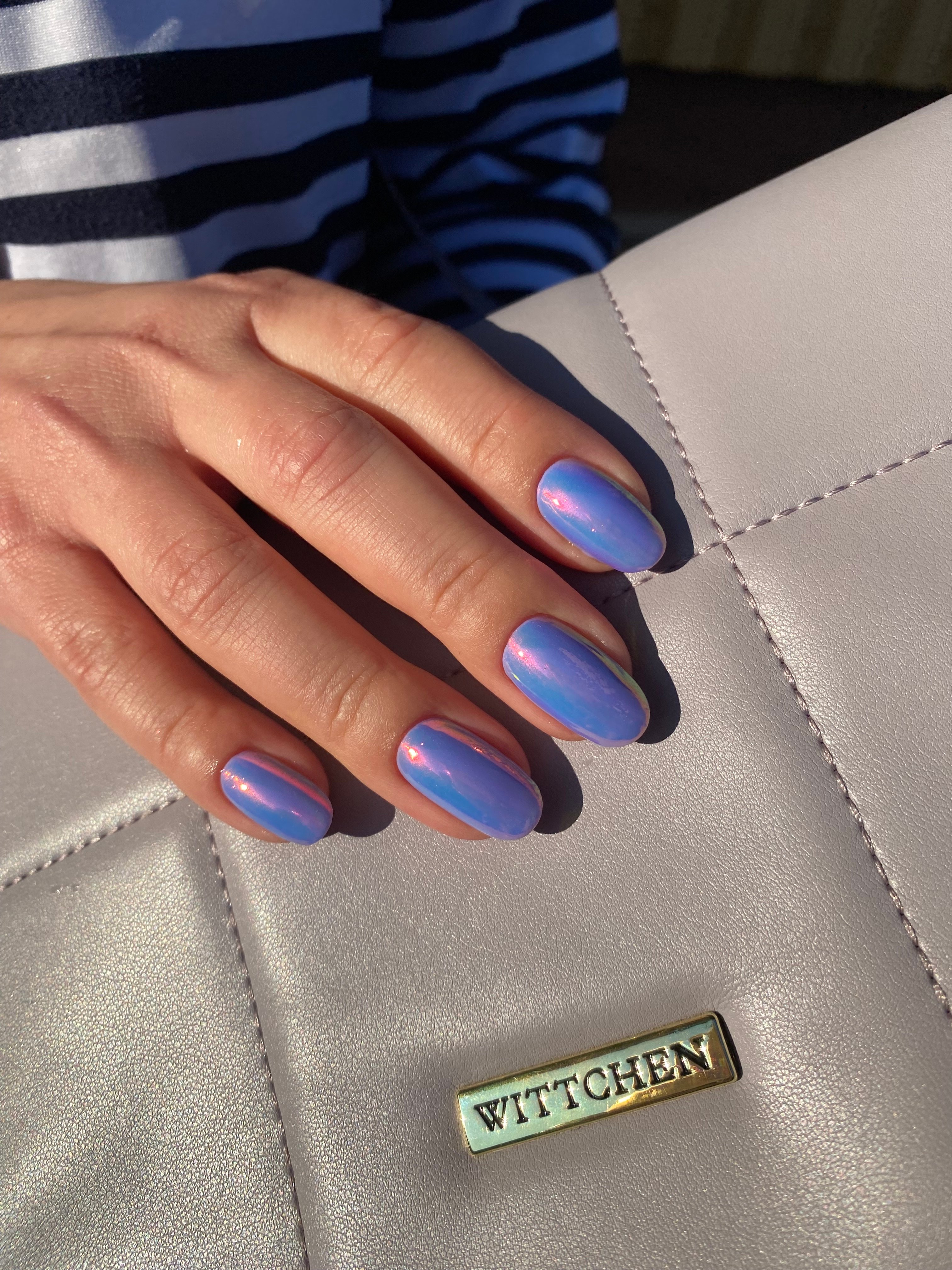 Ніжний манікюр блакитний з втиранням, фото - Майстер манікюру Тома Сіренко