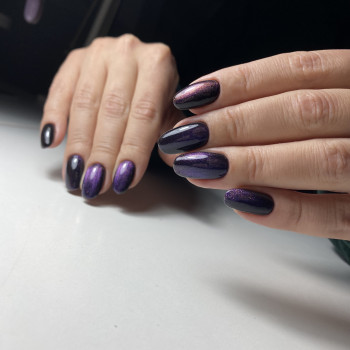 Манікюр котяче око темний магнітний, фото - Майстер манікюру Тома Сіренко