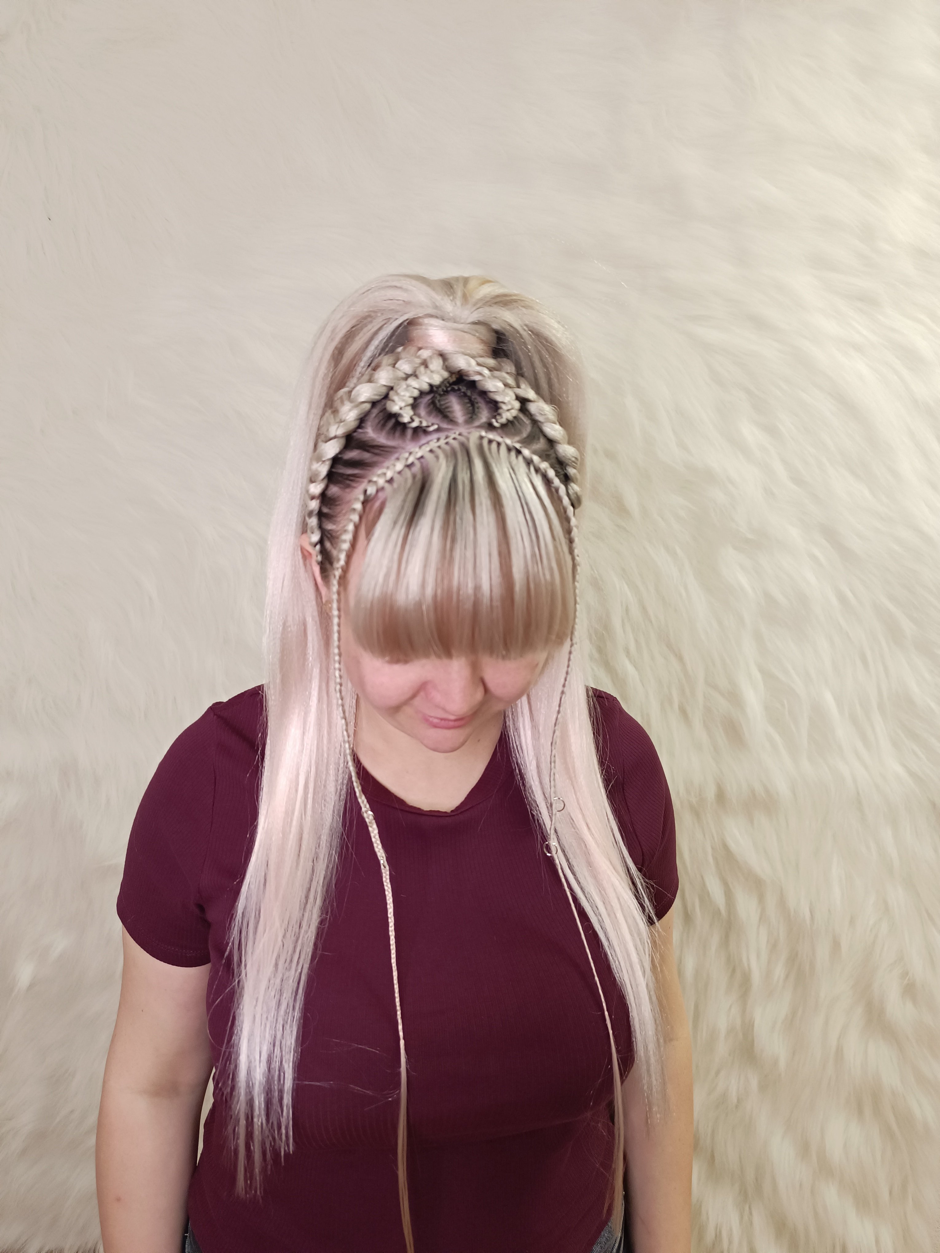 Стрижка з чолкою косички зачіска хвіст, фото - Перукар Софія Гриценко