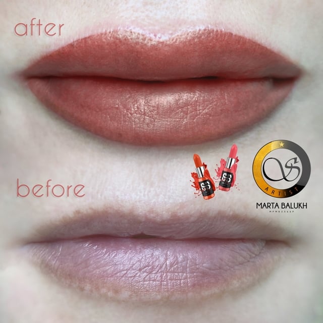 Акварельний татуаж губ перманент перманентний макіяж, фото - Майстер татуажу Марта Балух