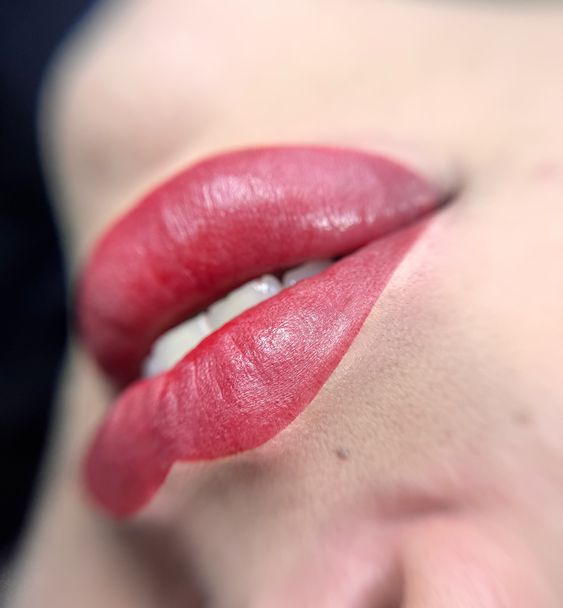 Акварельний татуаж губ помадний, фото - Майстер татуажу Ольга Леус