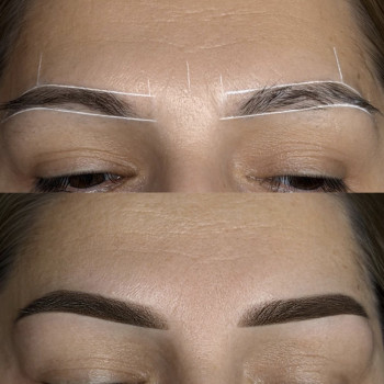 Перманент до і після.Пудрова техніка