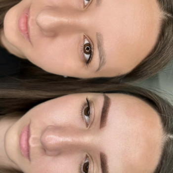 Перманент брів до і після.Рефреш/відновлення через 2 роки