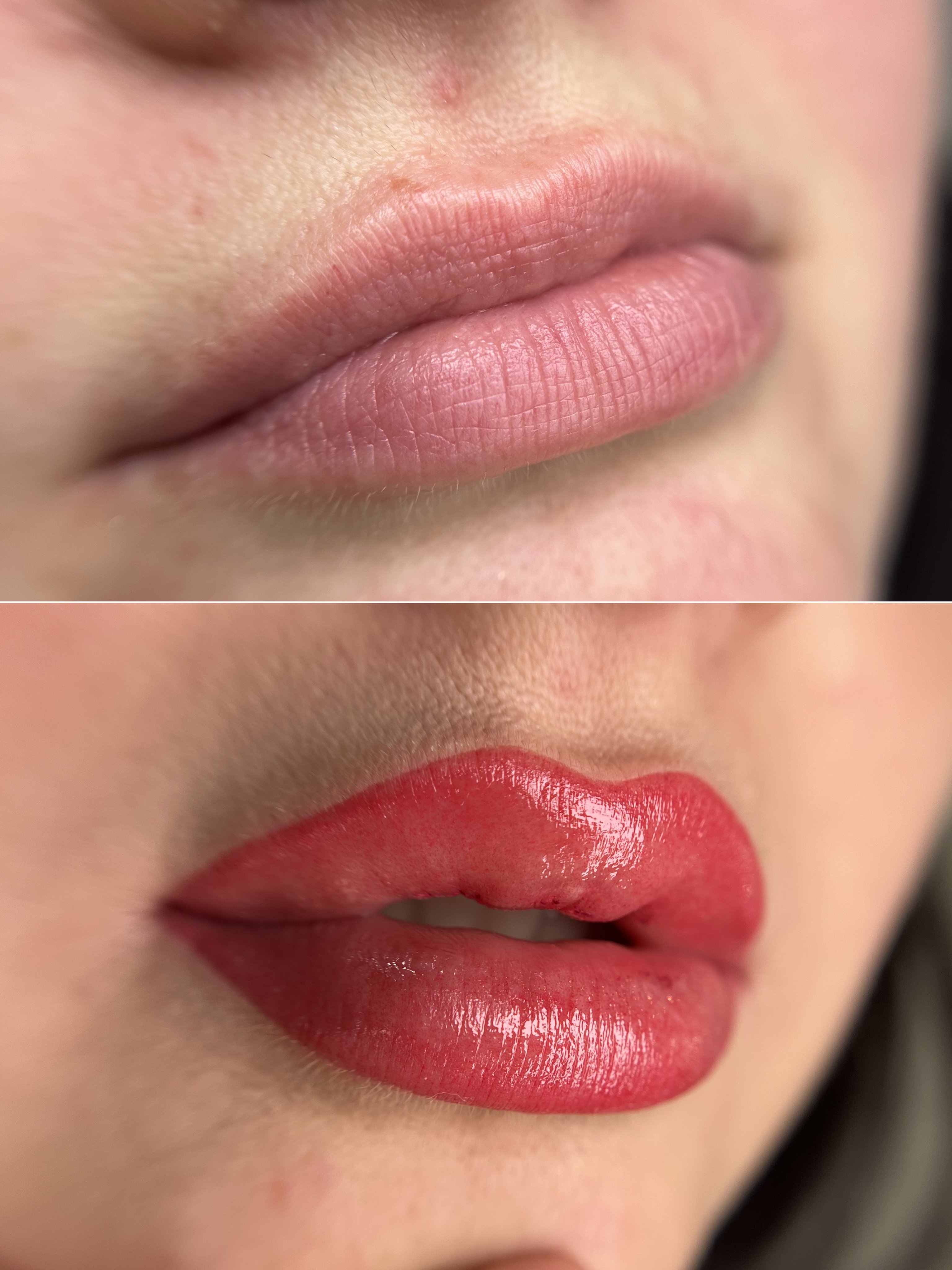 Губи до / після, фото - Майстер татуажу Ольга Кравченко