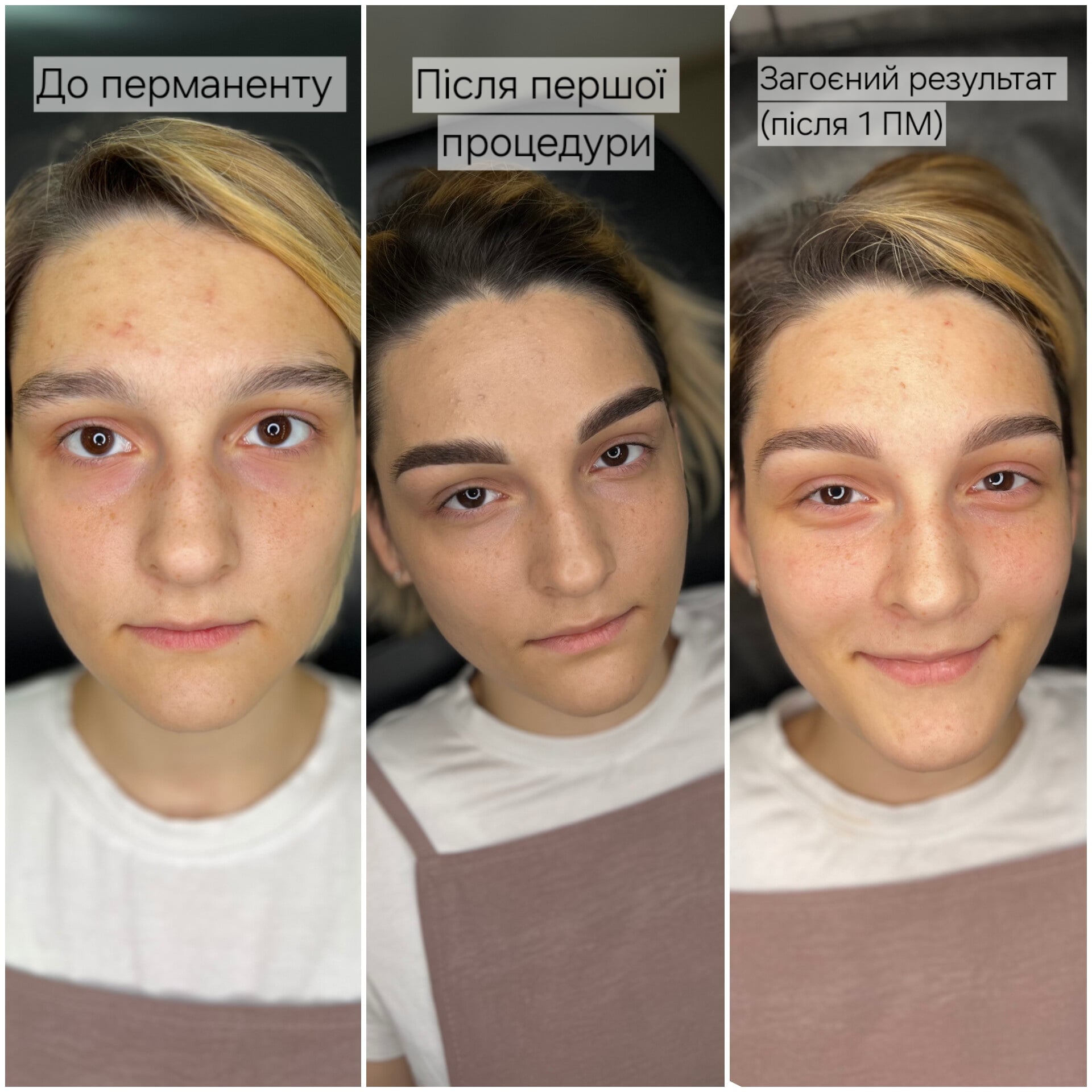 До / Після / Загоєна робота, фото - Мастер татуажа Ольга Кравченко