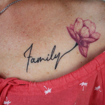 Тату женские надпись акварель, фото - Мастер татуажа Сергей Шевченко