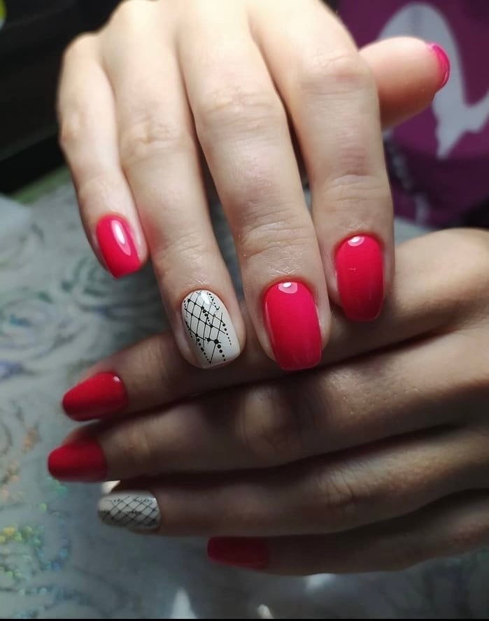 Красивый маникюр кружевной линии, фото - Мастер маникюра Анжелика Догоренко