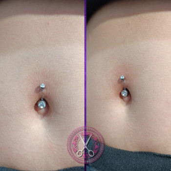 Пірсинг пупка (з титановою прикрасою для первісного проколу)