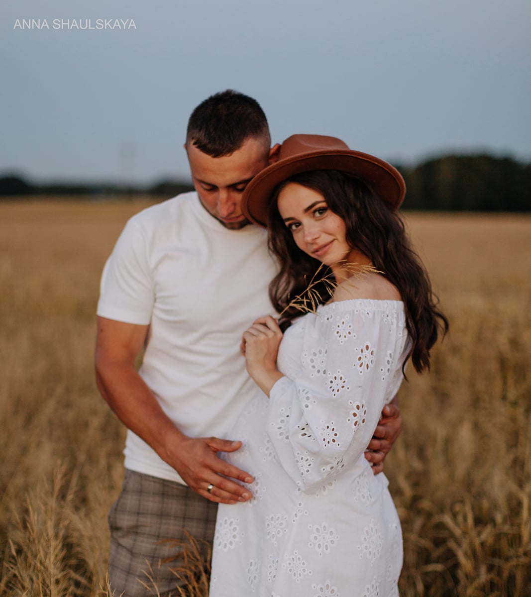 Фотосесія вагітності на природі пари, фото - Весільний фотограф Анна Шаульская