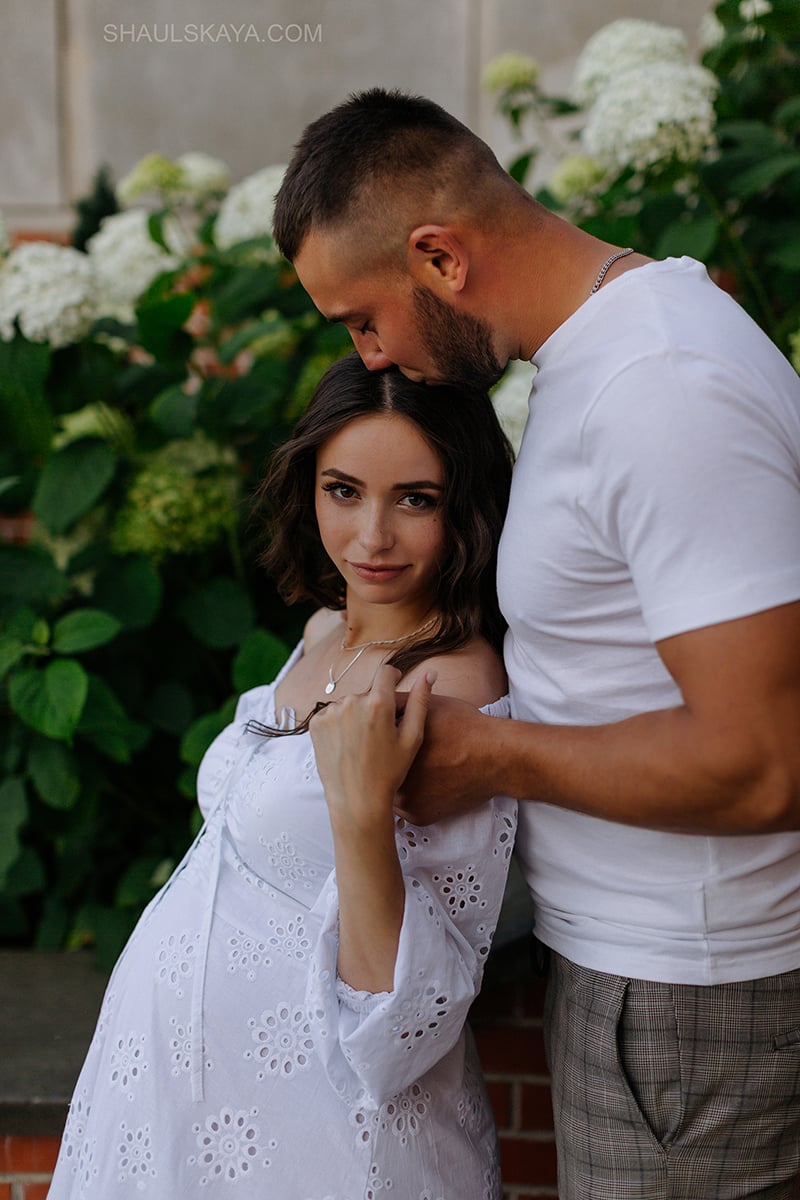 Фотосесія вагітності на природі пари, фото - Весільний фотограф Анна Шаульская