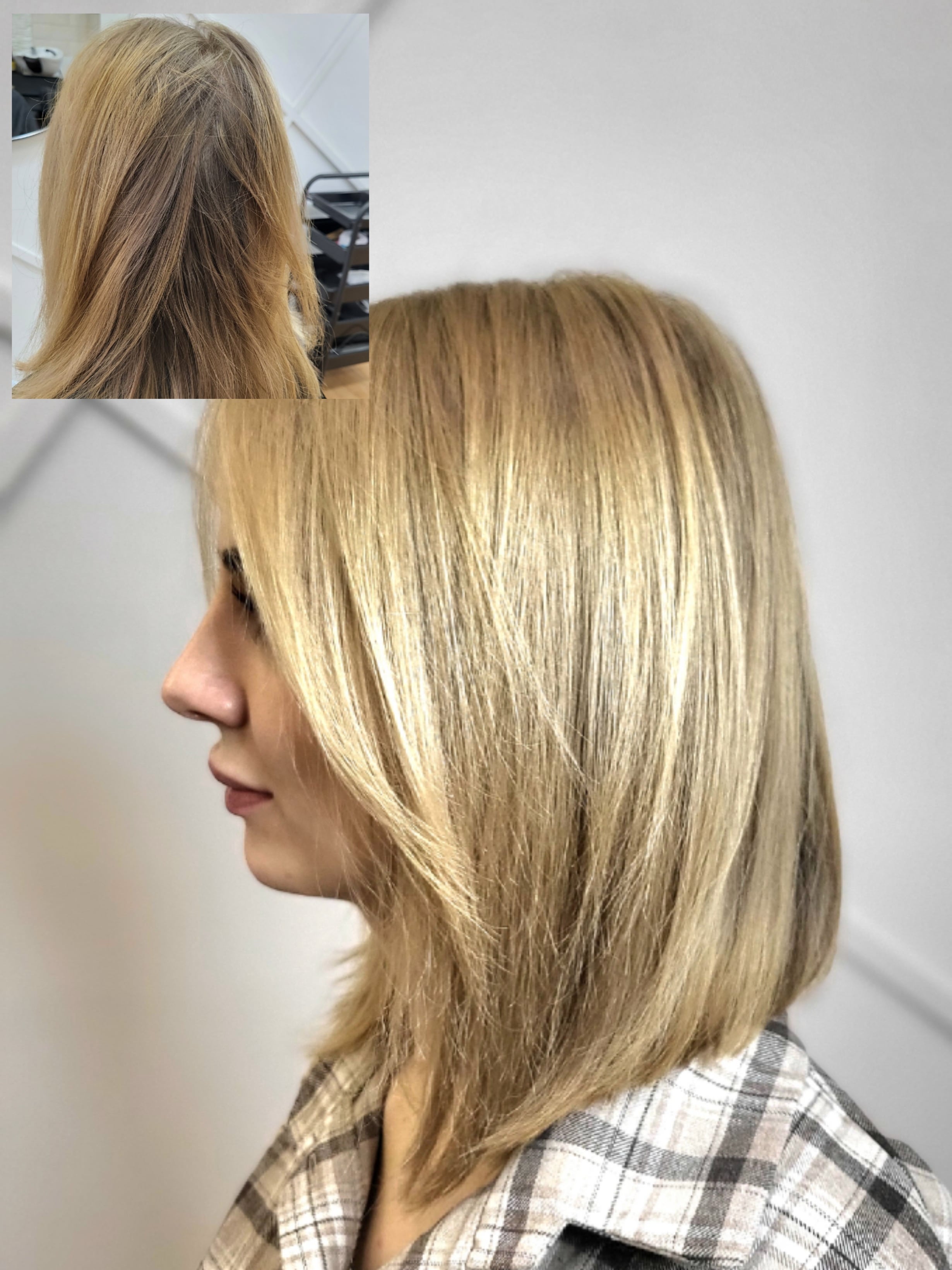 Сложное окрашивание передних прядей блонд, фото - Парикмахер Кристина Лебедева