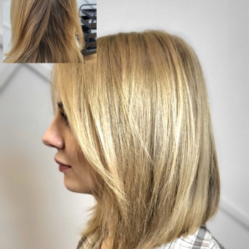 Сложное окрашивание передних прядей аиртач, фото - Парикмахер Кристина Лебедева