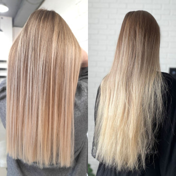 Сложное окрашивание бежевый блонд бразильский, фото - Парикмахер Кристина Лебедева