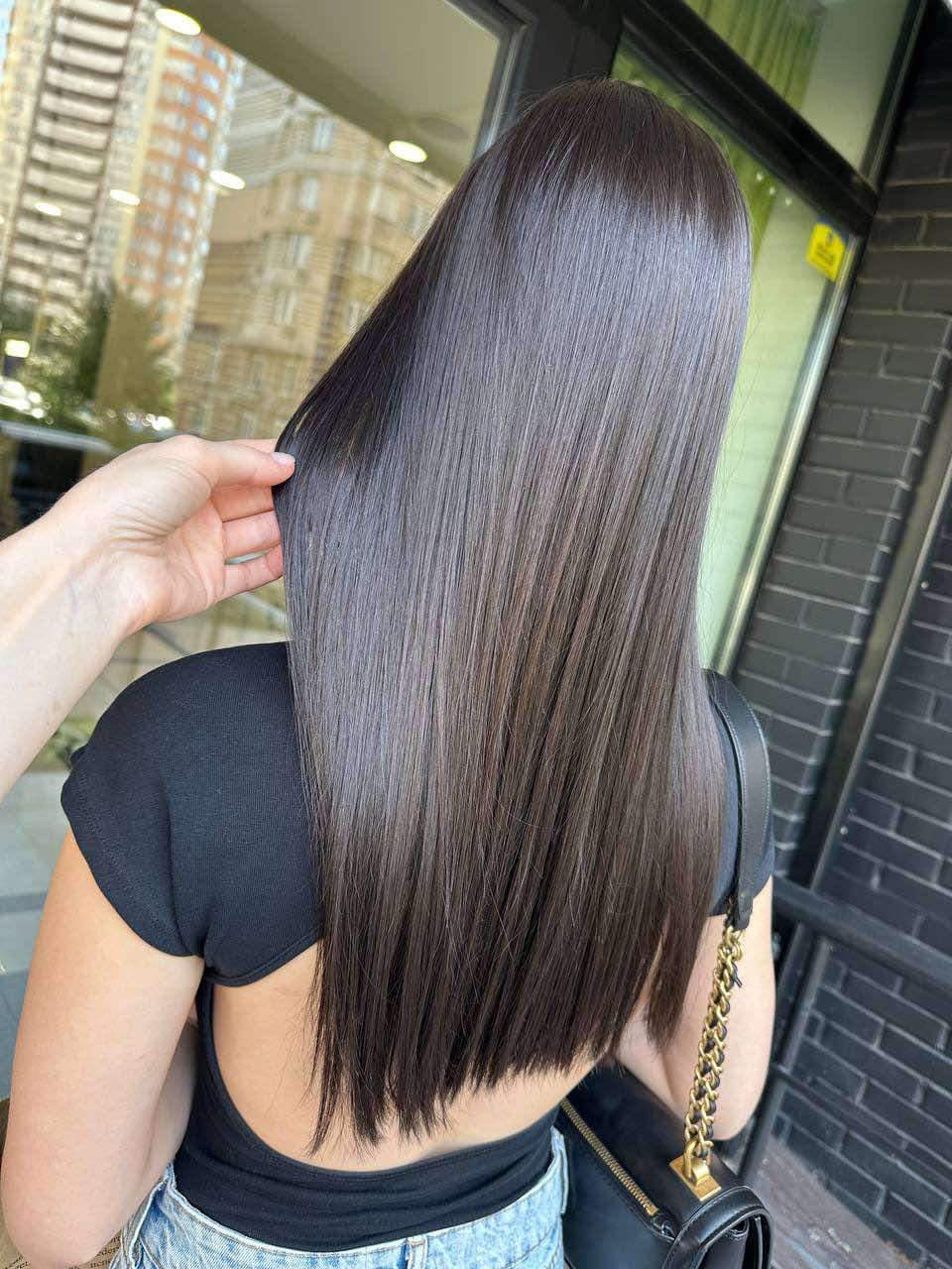 Шоколадный цвет волос брюнет черные волосы, фото - Салон красоты Fargo