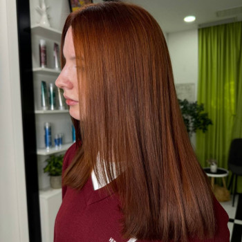 Рыжий цвет волос шоколадный шатен, фото - Салон красоты Fargo