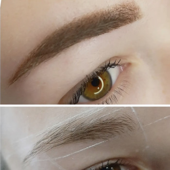 пудрове напилення брів До та пIсля