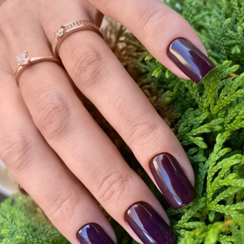 Темний манікюр гарний винний, фото - Салон краси Fargo