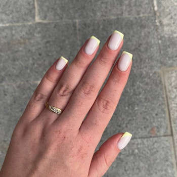 Френч маникюр лимонный обалденный, фото - Салон красоты Fargo