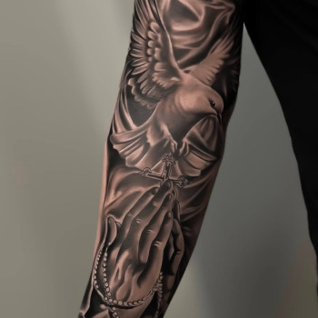 Тату для хлопців на руці рукав, фото - Тату майстер Олег Попов