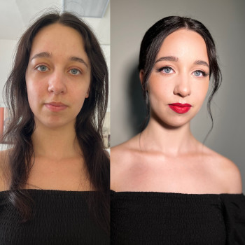 Макіяж на випускний з червоною помадою день святого Валентина, фото - Візажист Диана Гончар