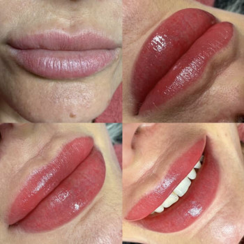 Акварельна техніка губ до та пiсля