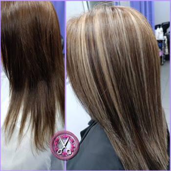 Жіноча стрижка та мелірування