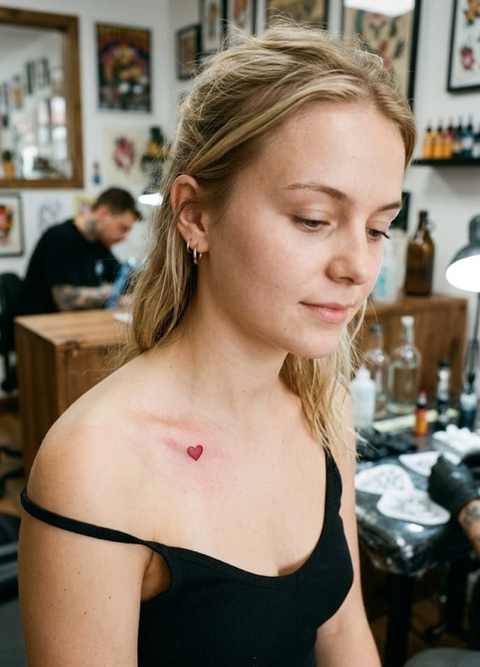 Для дівчат мінімалізм серце, фото - Тату майстер Юлія Данилович