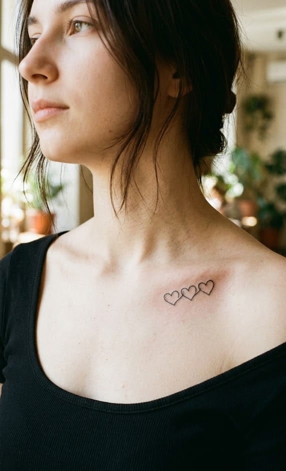 Женские минимализм сердце, фото - Тату мастер Юлия Данилович