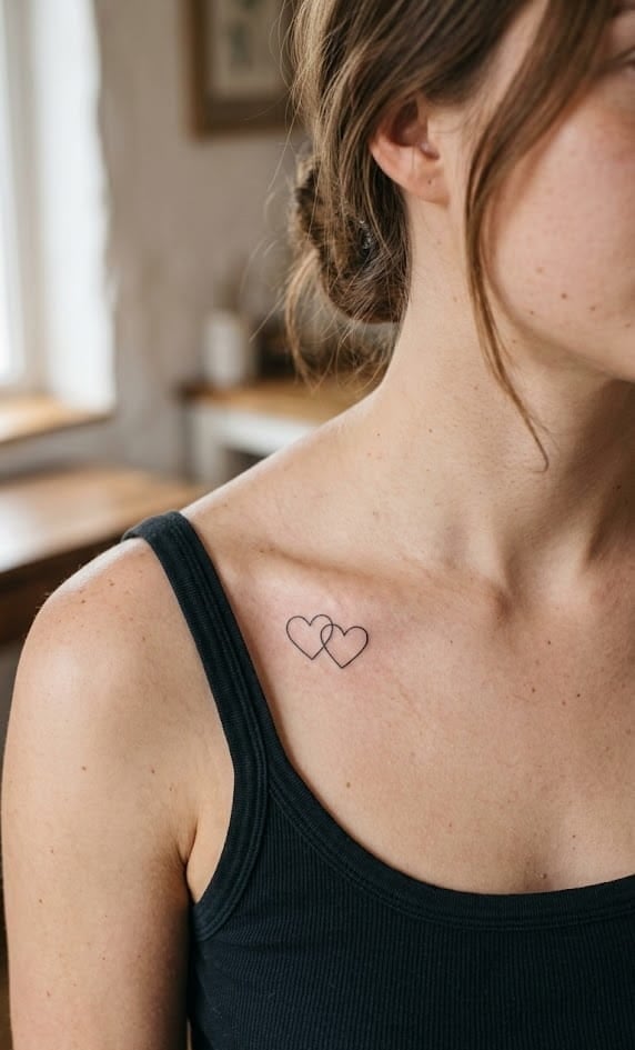 Для дівчат серце на ключиці, фото - Тату майстер Юлія Данилович