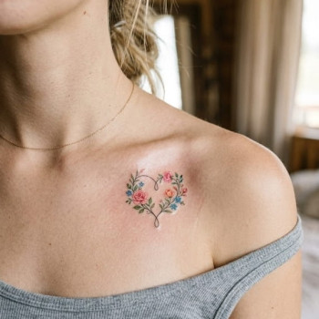 Тату женские цветные цветы, фото - Тату мастер Юлия Данилович