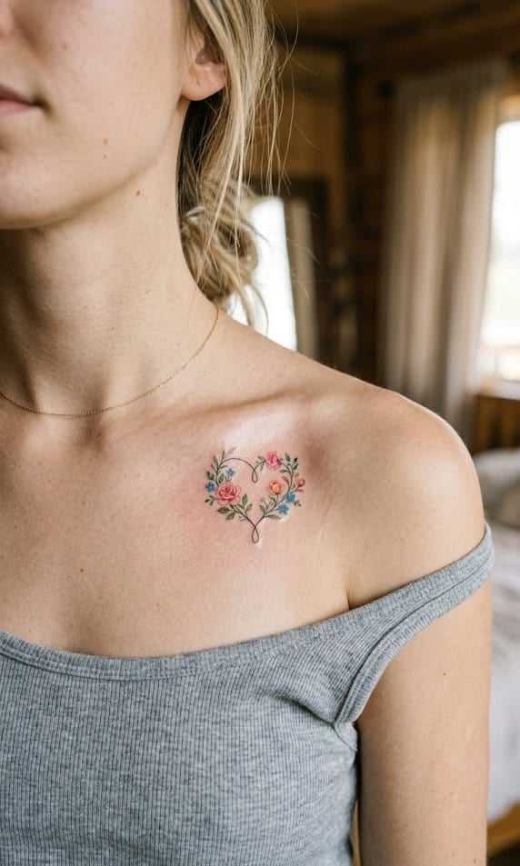 Для дівчат кольорові квіти, фото - Тату майстер Юлія Данилович