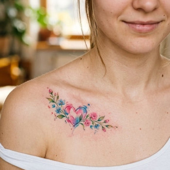 Тату для дівчат кольорові акварель, фото - Тату майстер Юлія Данилович