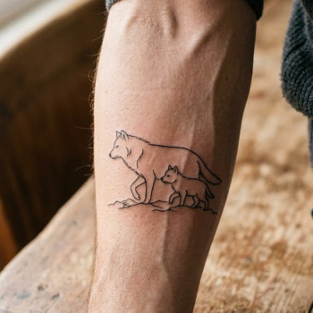 Тату для хлопців вовк на руці, фото - Тату майстер Юлія Данилович