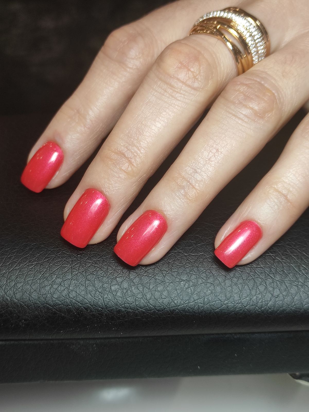 Маникюр на квадратные ногти коралловый гель-лаком, фото - Салон красоты OH NAILS