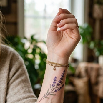 Тату женские на руке лаванда, фото - Тату мастер Юлия Данилович