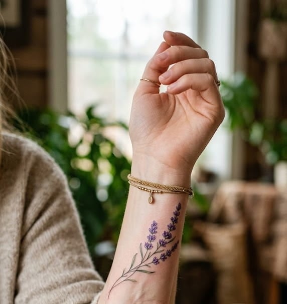 Для дівчат на руці лаванда, фото - Тату майстер Юлія Данилович