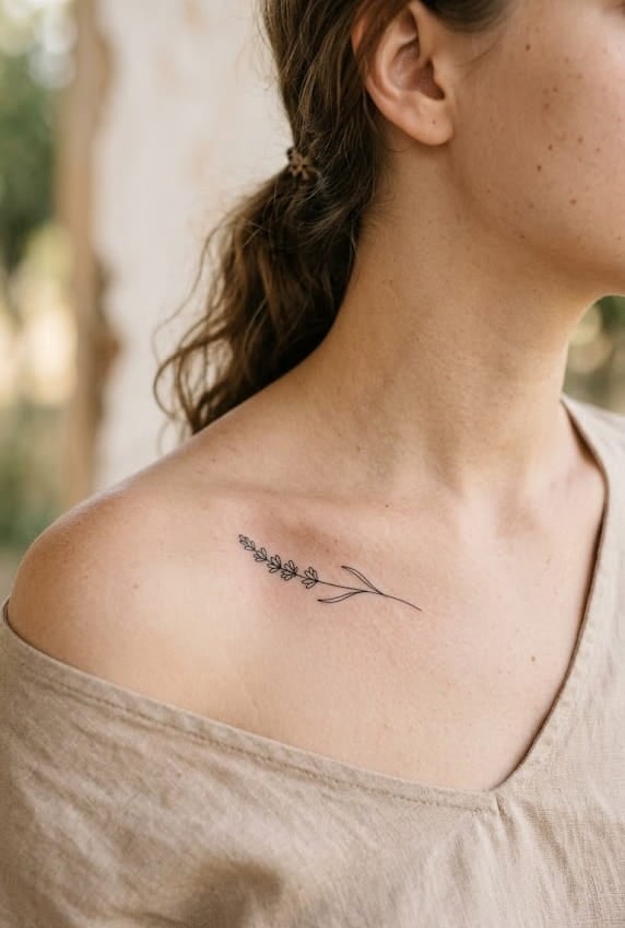 Для дівчат кольорові на ключиці, фото - Тату майстер Юлія Данилович