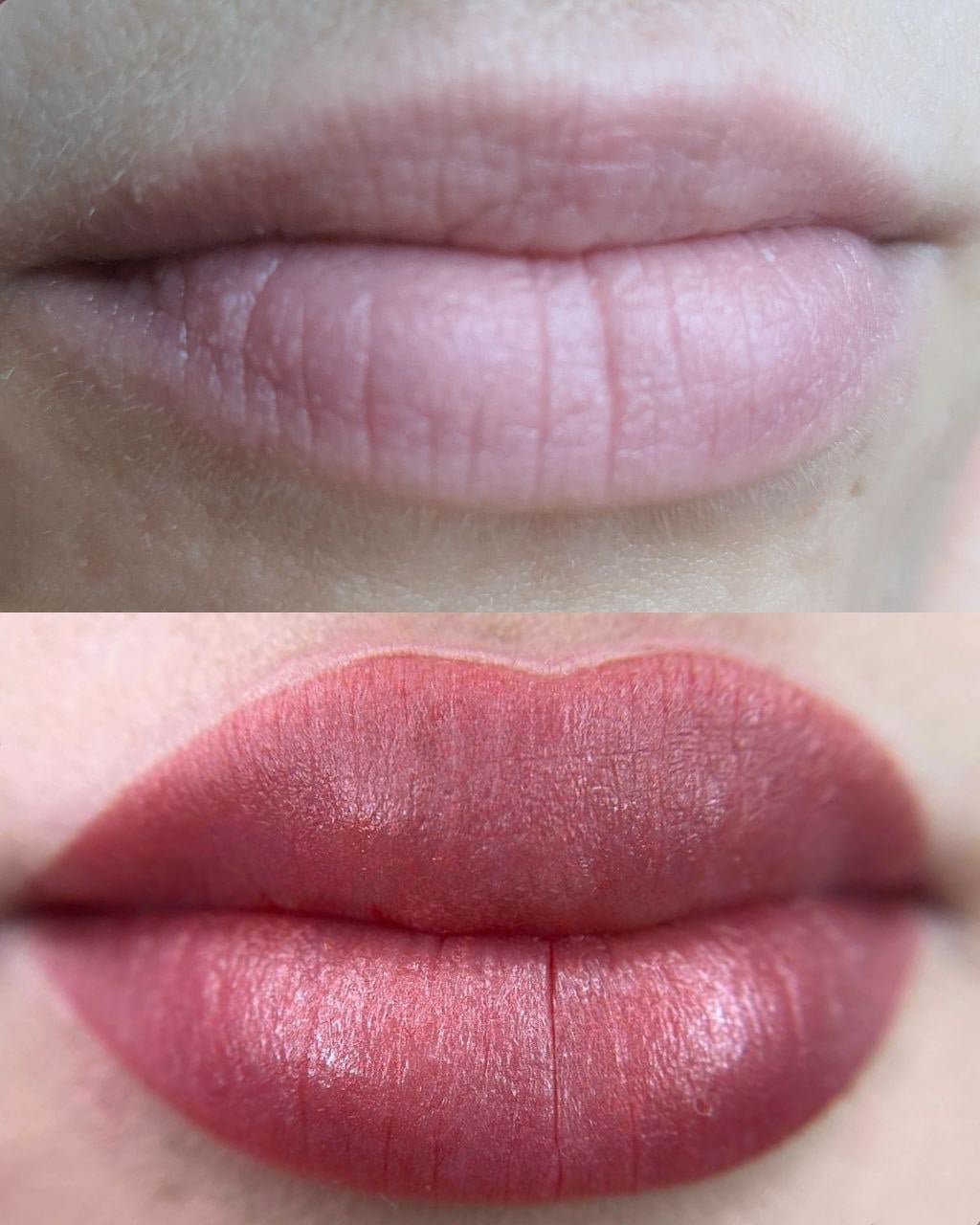 Акварельний татуаж губ помадний, фото - Майстер татуажу Вікторія Малюкова