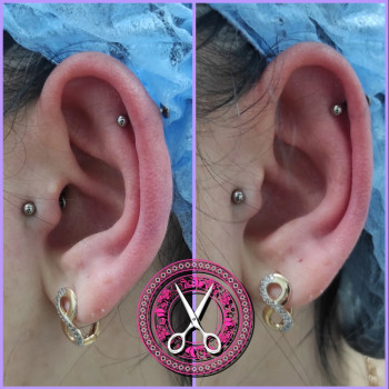 Пірсинг "Трагус" (з титановою прикрасою для первісного проколу)