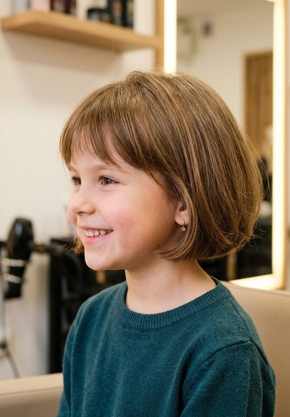 Стрижка каре з чолкою дитяча, фото - Перукар Софія Болотіна