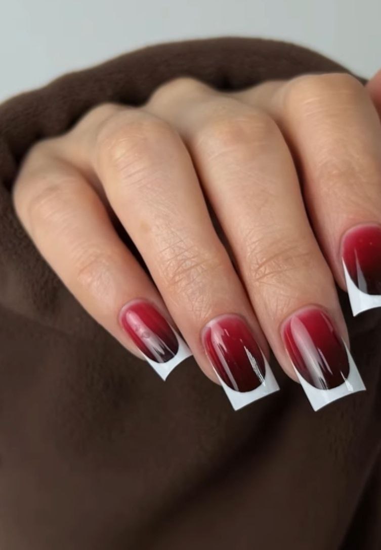 Білий манікюр червоний рожевий, фото - Майстер манікюру Ірина Сиротюк