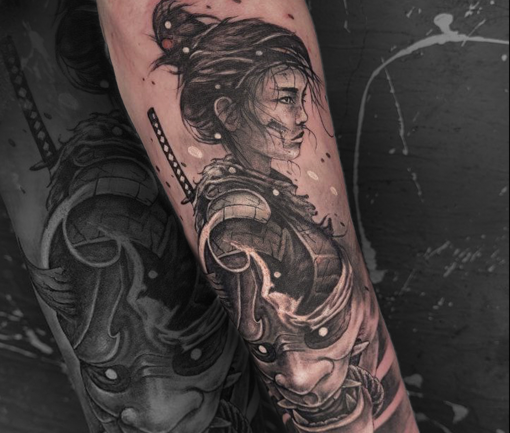 Женские рукав реализм, фото - Тату салон Штаб-Квартира Tattoo Studio