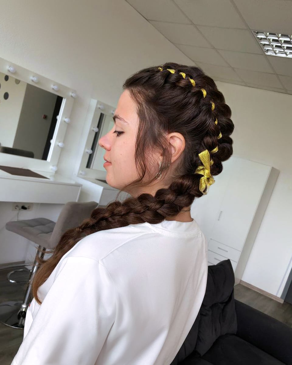 Укладка волос плетение на длинные волосы, фото - Преподаватель курсов красоты Елена Соседко